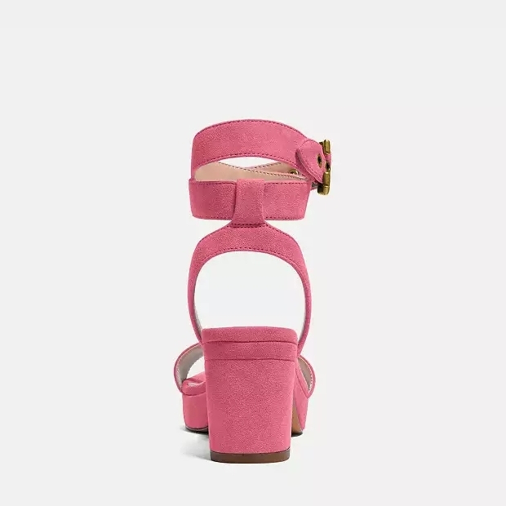 Coach Serena Platform Sandals 6 Pink Suede - Picture 5 of 12